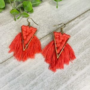 Macrame Triangle Earrings